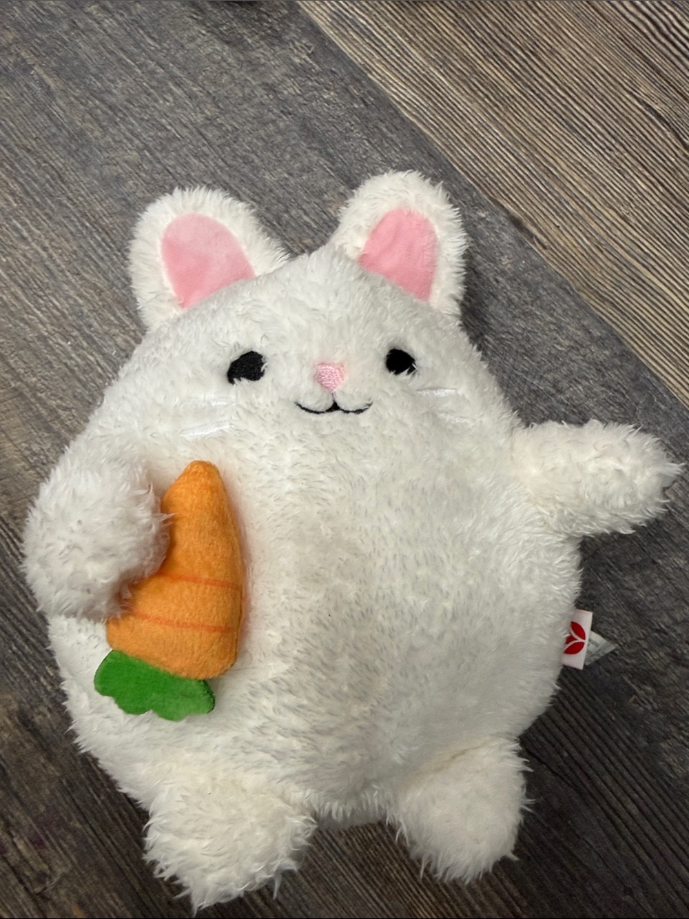 Plush White Bunny Pouch with Pink Ear Detail for kids